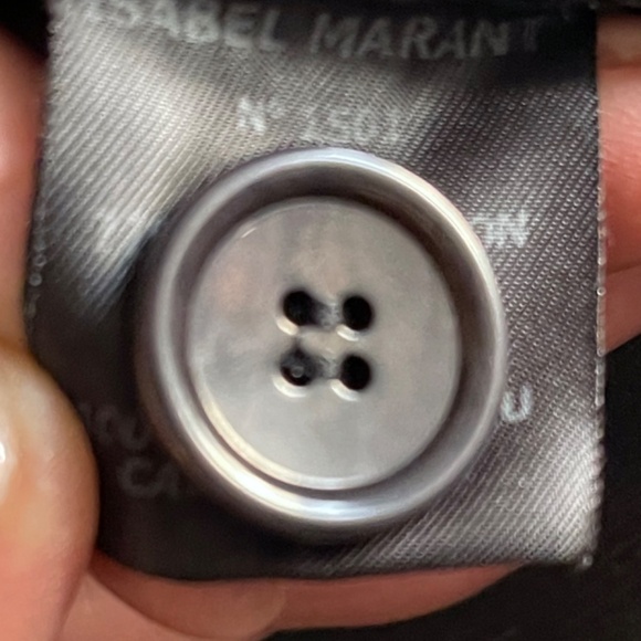 Isabel Marant Black Cotton with Black Leather Trim Biker Jacket size 1 pristine - Picture 14 of 15